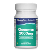 Simply Supplements Cinnamon 2000mg standardised Extrakt Lebensmittel Nahrungsergänzungsmittel, 120 Tabletten.