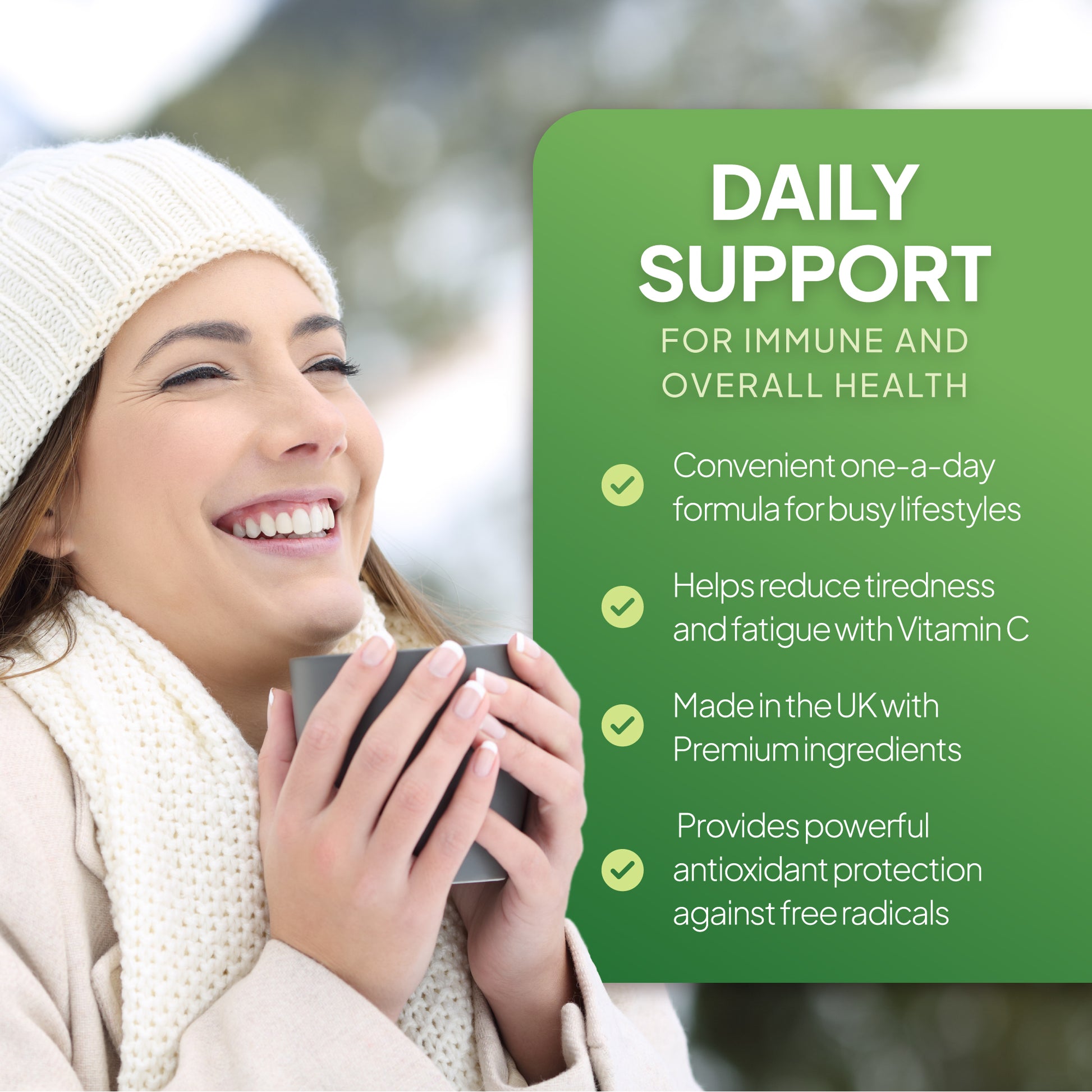 Helps reduce tiredness & fatigue mit Vitamin C, provides powerful antioxidant protection against frei radicals.