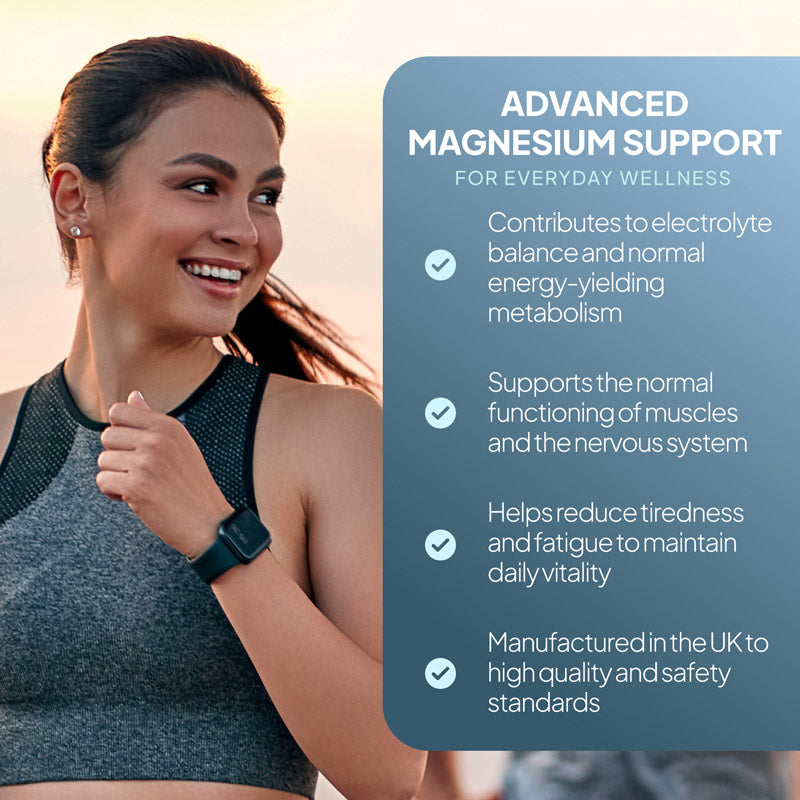 Magnesium citrate unterstützt electrolyte balance, energy-yielding Stoffwechsel und die normal functioning von muscles und die nervous System