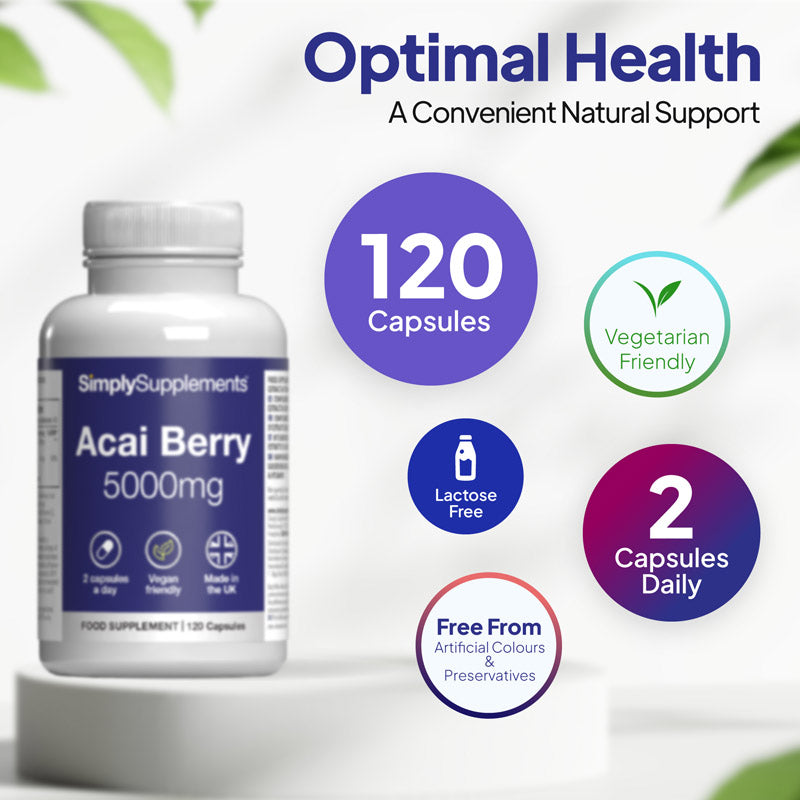 acai berry 5000mg 120 Kapseln, 60 days supply. Vegetarian, Laktose frei und no künstlich Farbstoffe oder Konservierungsstoffe