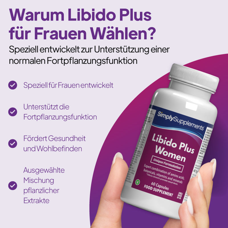 Warum sollten Sie sich für „Libido Plus for Women“ entscheiden? Eine von Experten entwickelte Mischung, die speziell zur Unterstützung einer gesunden Fortpflanzungsfunktion konzipiert wurde.
